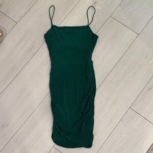 Mini emerald green tube dress